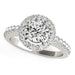 14k White Gold Classic with Pave Halo Diamond Engagement Ring (1 1/2 cttw) Rings Angelucci Jewelry   