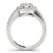 14k White Gold Classic with Pave Halo Diamond Engagement Ring (1 1/2 cttw) Rings Angelucci Jewelry   