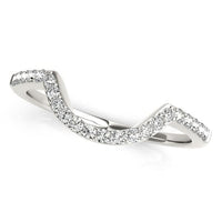 Thumbnail for 14k White Gold Curved Diamond Wedding Band (1/3 cttw) Rings Angelucci Jewelry   