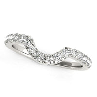 Thumbnail for 14k White Gold Curved Diamond Wedding Band (3/8 cttw) Rings Angelucci Jewelry   
