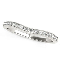 Thumbnail for 14k White Gold Curved Diamond Wedding Ring (1/4 cttw) Rings Angelucci Jewelry   