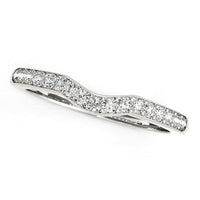 Thumbnail for 14k White Gold Curved Style Wedding Ring (1/4 cttw) Rings Angelucci Jewelry   