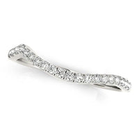Thumbnail for 14k White Gold Curvy Design Diamond Wedding Band (1/8 cttw) Rings Angelucci Jewelry   
