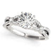 14k White Gold Diamond Engagement Ring with Multirow Split Shank (1 1/4 cttw) Rings Angelucci Jewelry   