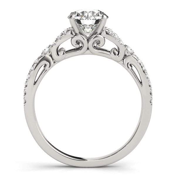 14k White Gold Diamond Engagement Ring with Multirow Split Shank (1 1/4 cttw) Rings Angelucci Jewelry   