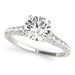 14k White Gold Diamond Engagement Ring With Single Row Band (1 3/4 cttw) Rings Angelucci Jewelry   
