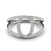 Thumbnail for 14k White Gold Diamond Loop Style Dual Band Ring (1/2 cttw) Rings Angelucci Jewelry   