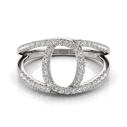 14k White Gold Diamond Loop Style Dual Band Ring (1/2 cttw) Rings Angelucci Jewelry   