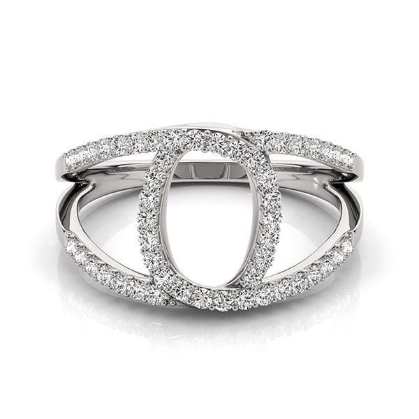 14k White Gold Diamond Loop Style Dual Band Ring (1/2 cttw) Rings Angelucci Jewelry   