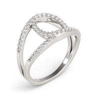 Thumbnail for 14k White Gold Diamond Loop Style Dual Band Ring (1/2 cttw) Rings Angelucci Jewelry   