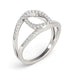 14k White Gold Diamond Loop Style Dual Band Ring (1/2 cttw) Rings Angelucci Jewelry   