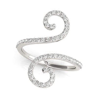 Thumbnail for 14k White Gold Diamond Open Flourish Style Ring (1/2 cttw) Rings Angelucci Jewelry   