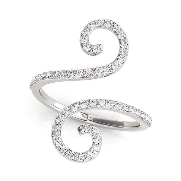 14k White Gold Diamond Open Flourish Style Ring (1/2 cttw) Rings Angelucci Jewelry   