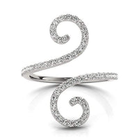Thumbnail for 14k White Gold Diamond Open Flourish Style Ring (1/2 cttw) Rings Angelucci Jewelry   