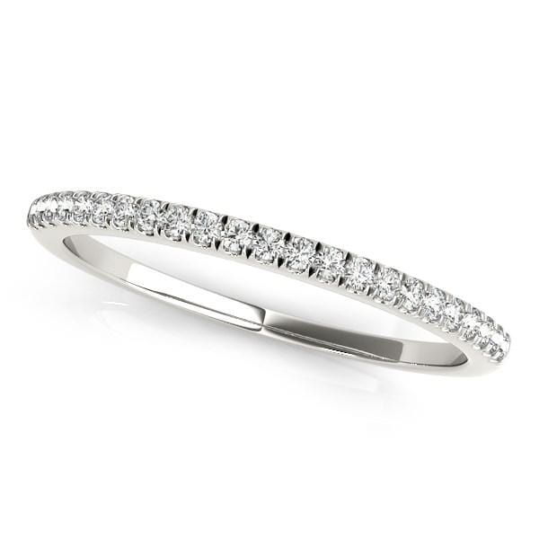 14k White Gold Diamond Pave Set Wedding Band (1/8 cttw) Rings Angelucci Jewelry   