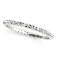 Thumbnail for 14k White Gold Diamond Pave Set Wedding Band (1/8 cttw) Rings Angelucci Jewelry   