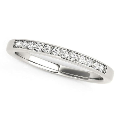 14k White Gold Diamond Wedding Band (1/8 cttw) Rings Angelucci Jewelry   