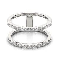 Thumbnail for 14k White Gold Dual Band Design Ring with Diamonds (1/3 cttw) Rings Angelucci Jewelry   