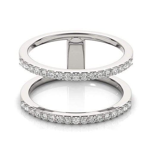 14k White Gold Dual Band Design Ring with Diamonds (1/3 cttw) Rings Angelucci Jewelry   