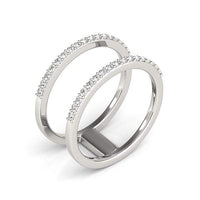 Thumbnail for 14k White Gold Dual Band Design Ring with Diamonds (1/3 cttw) Rings Angelucci Jewelry   