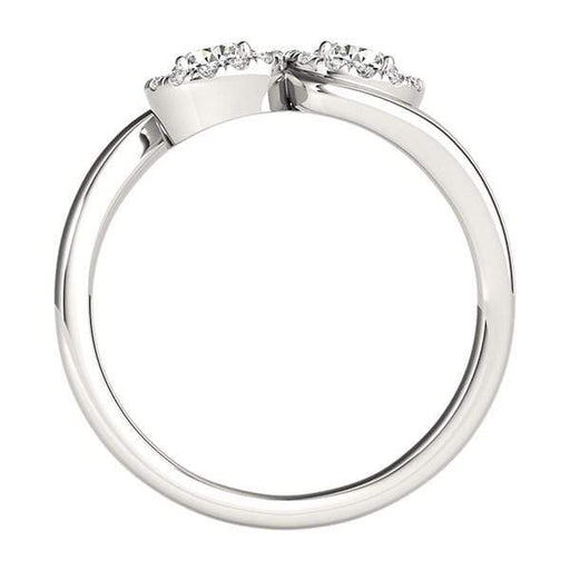 14k White Gold Halo Set Round Two Stone Diamond Ring (3/8 cttw) Rings Angelucci Jewelry   