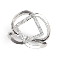 Thumbnail for 14k White Gold Interlaced Design Diamond Ring (1/5 cttw) Rings Angelucci Jewelry   