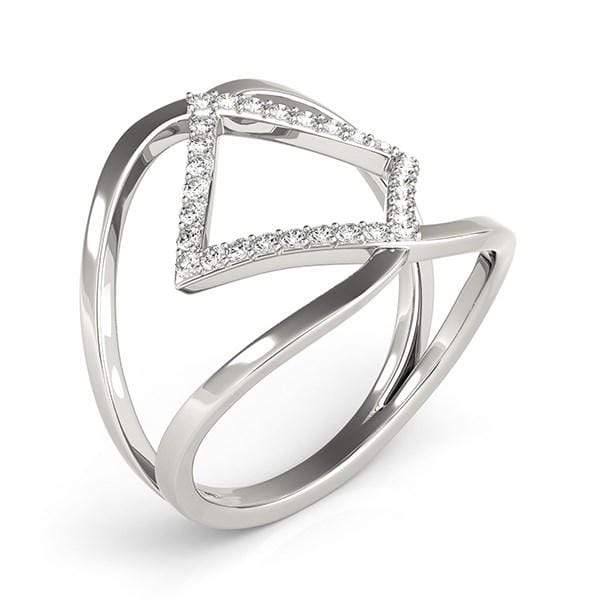 14k White Gold Interlaced Design Diamond Ring (1/5 cttw) Rings Angelucci Jewelry   