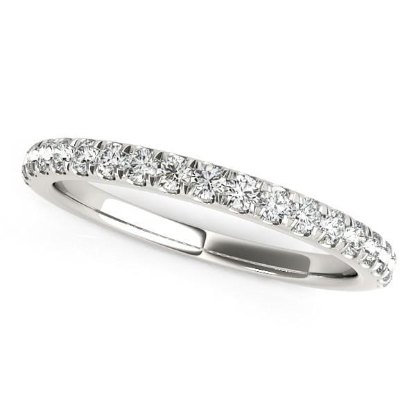 14k White Gold Pave Set Diamond Wedding Ring (1/4 cttw) Rings Angelucci Jewelry   