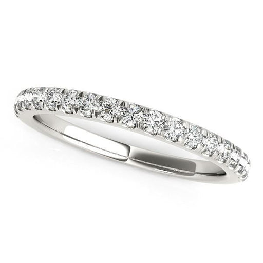 14k White Gold Pave Set Diamond Wedding Ring (1/4 cttw) Rings Angelucci Jewelry   