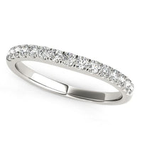 Thumbnail for 14k White Gold Pave Set Style Diamond Wedding Band (1/4 cttw) Rings Angelucci Jewelry   