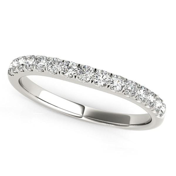 14k White Gold Pave Set Style Diamond Wedding Band (1/4 cttw) Rings Angelucci Jewelry   
