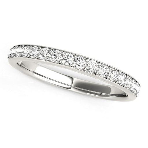 14k White Gold Prong Set Wedding Band with Diamonds (1/3 cttw) Rings Angelucci Jewelry   