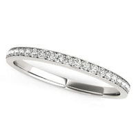 Thumbnail for 14k White Gold Prong Setting Round Diamond Wedding Band (1/5 cttw) Rings Angelucci Jewelry   