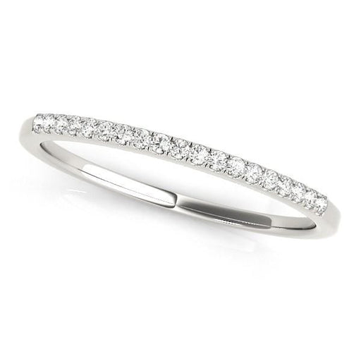14k White Gold Round Thin Diamond Wedding Band (1/4 cttw) Rings Angelucci Jewelry   