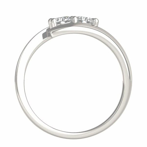 14k White Gold Round Two Stone Common Prong Diamond Ring (1/2 cttw) Rings Angelucci Jewelry   