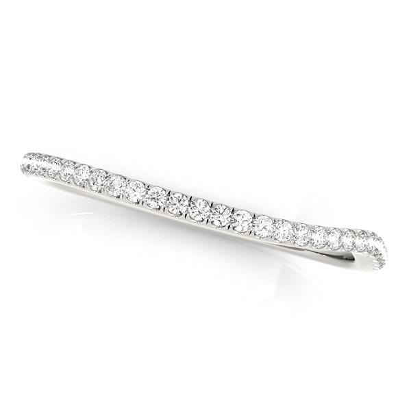 14k White Gold Slim Curved Diamond Wedding Ring (1/10 cttw) Rings Angelucci Jewelry   
