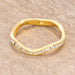 18k Gold Plated Petite Wavy Channel Set Crystal Stackable Ring Rings JGI   