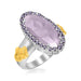 18k Yellow Gold & Sterling Silver Oval Amethyst Fleur De Lis Ring Rings Angelucci Jewelry   