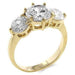 3 Stone Cubic Zirconia Engagement Ringsm Round Brilliant, Gold Plated Rings JGI   