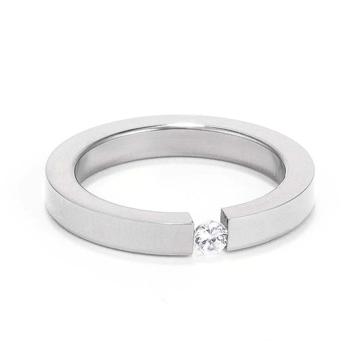 3MM Stainless Steel Floating Solitaire Ring Rings JGI   