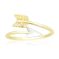 Thumbnail for 14k Two-Tone Gold Open Arrow Style Ring Rings Angelucci Jewelry   