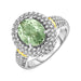 Ring with Oval Green Amethyst in 18k Yellow Gold & Sterling Silver Rings Angelucci Jewelry   
