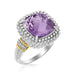 18k Yellow Gold & Sterling Silver Popcorn Ring with Amethyst and Diamond Accents Rings Angelucci Jewelry   