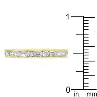 Thumbnail for Alternating Cubic Zirconia Eternity Band in Goldtone Finish Rings JGI   