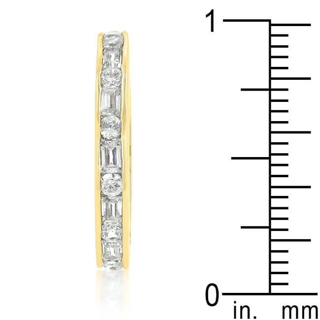 Alternating Cubic Zirconia Eternity Band in Goldtone Finish Rings JGI   