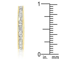 Thumbnail for Alternating Cubic Zirconia Eternity Band in Goldtone Finish Rings JGI   