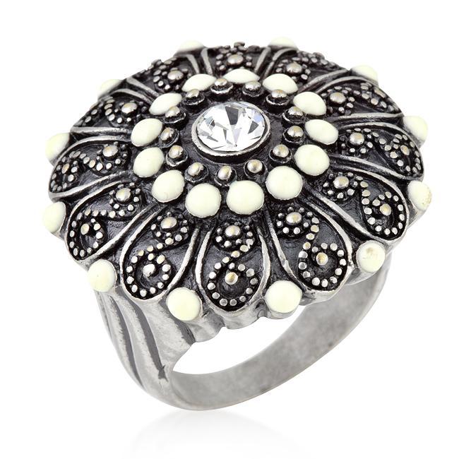 Antique Silver Crest Ring II Rings JGI   