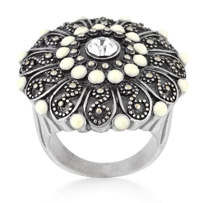 Antique Silver Crest Ring II Rings JGI   