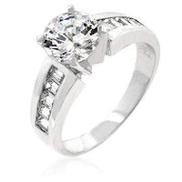 Thumbnail for Cubic Zirconia Channel Ring, The Antoinette, Round Brilliant CZ Rings JGI   