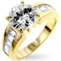 Thumbnail for CZ 2 Carat Engagement Ring, The Antoinette, 18k Gold-Plated Rings JGI   
